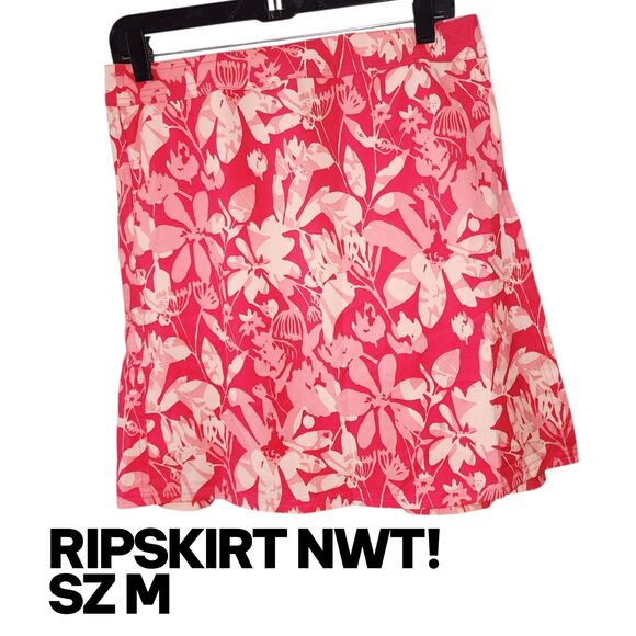 RIPSKIRT HAWAII NWT! Sz M Length 2 "Little Leg" Floral Pink Vacation Wrap Skirt - Picture 1 of 7